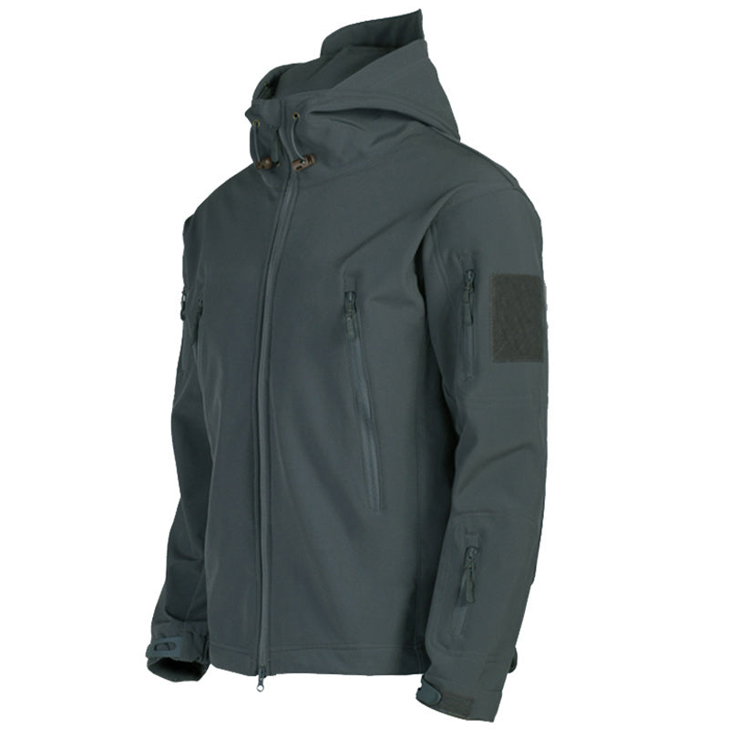 Soft Shell Jacket Men - Windproof Hooded Outdoor Jacket