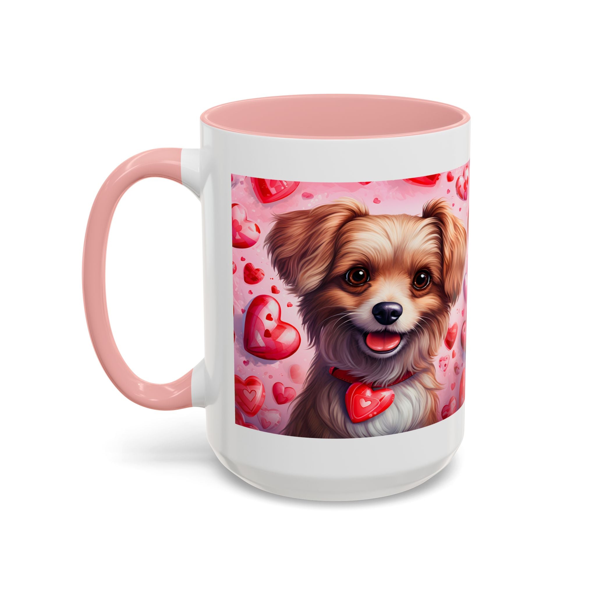 Cute Dog Lover's Heart Accent Coffee Mug - 11oz & 15oz