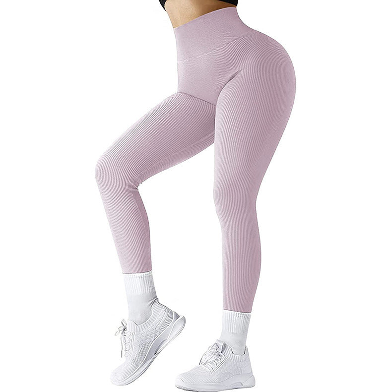 Legging de fitness taille haute en tricot sans coutures – Pantalon de yoga et de course amincissant