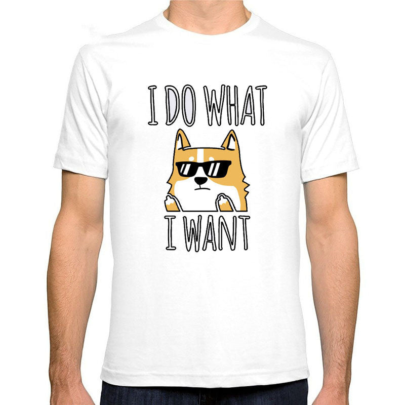 Shiba Inu Print T-Shirt - I Do What I Want