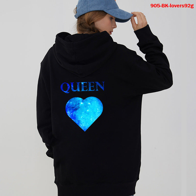 King & Queen Couple Hoodies - Stylish Printed Sweatshirts for Couples