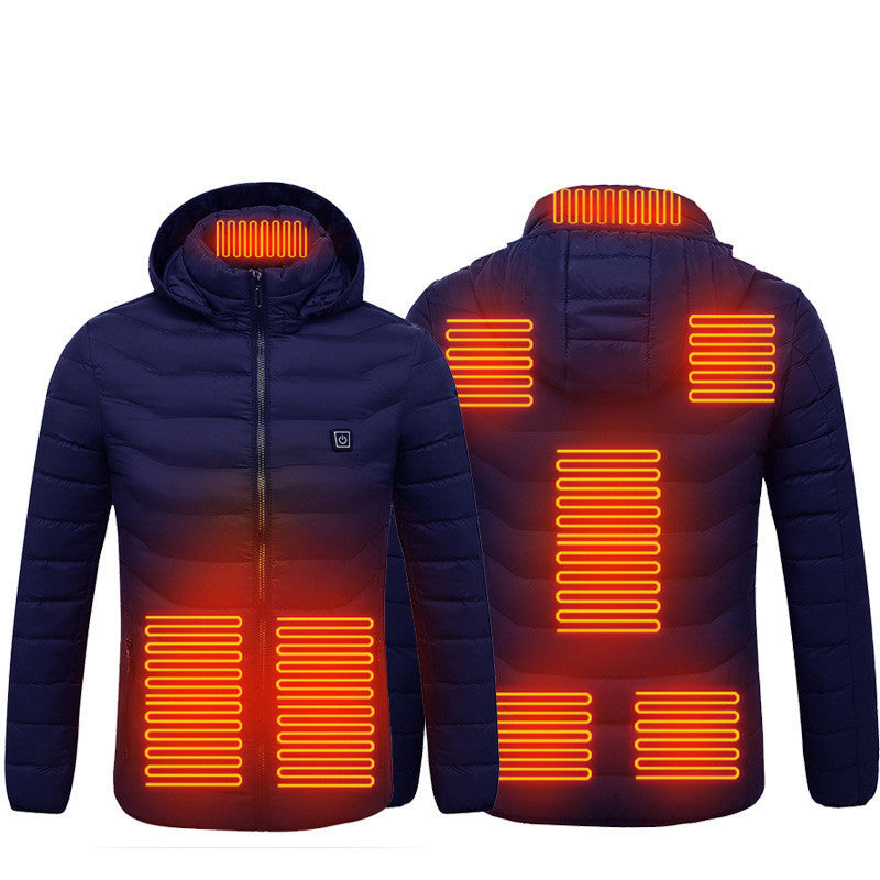 USB Heated Jacket Coat - Men's Winter Thermal Heating Jacket with Removable Hood