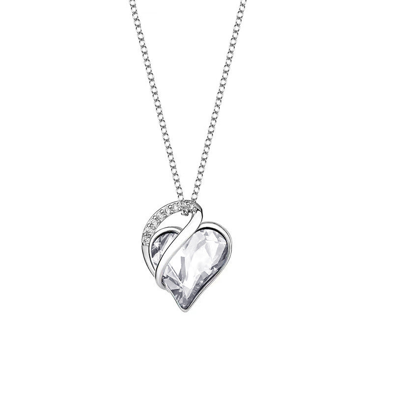 Product Name for PJ: 925 Silver Heart Necklace - Elegant Clavicle Chain for Women