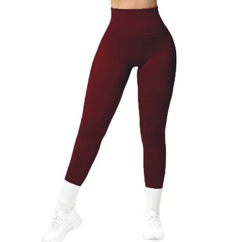 Legging de fitness taille haute en tricot sans coutures – Pantalon de yoga et de course amincissant