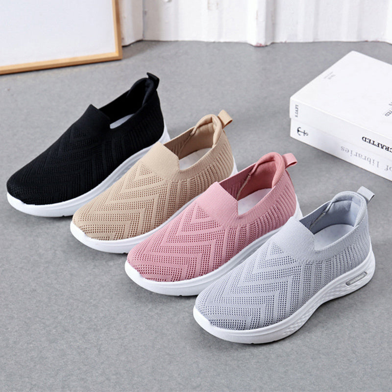 Casual Mesh Slip-On Sneakers for Women - Lightweight & Breathable Walking Shoes