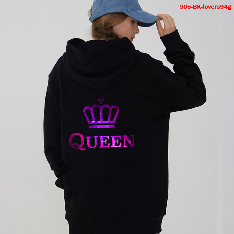 King & Queen Couple Hoodies - Stylish Printed Sweatshirts for Couples